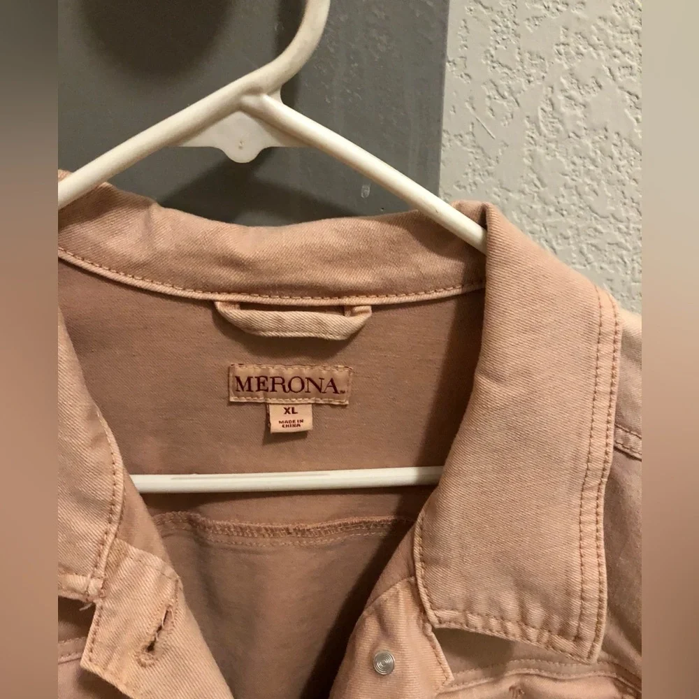 Merona brand, pink Jean jacket, size XL - Picture 2 of 2